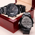 To My Soulmate Turn Back the Clock (Charcoal Black) – Men's Watch