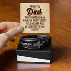 Proverbs 20:7 - Leather Cross Bracelet